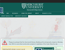 Tablet Screenshot of library.mercyhurst.edu